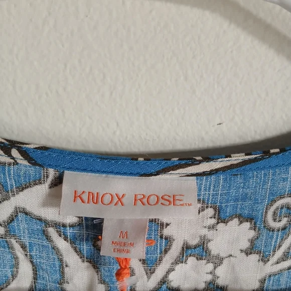 Women’s Knox Rose Blue Floral Puff Sleeve Layered Ruffle Hem Wrap Maxi Dress NWT - Picture 8 of 14